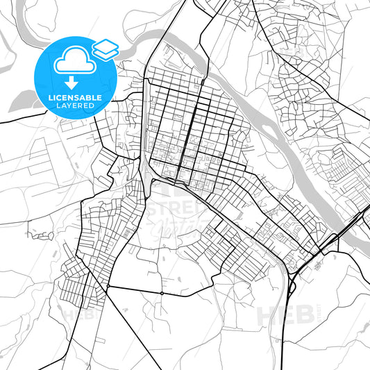 Layered PDF map of Kamensk-Shakhtinsky, Rostov Oblast, Russia