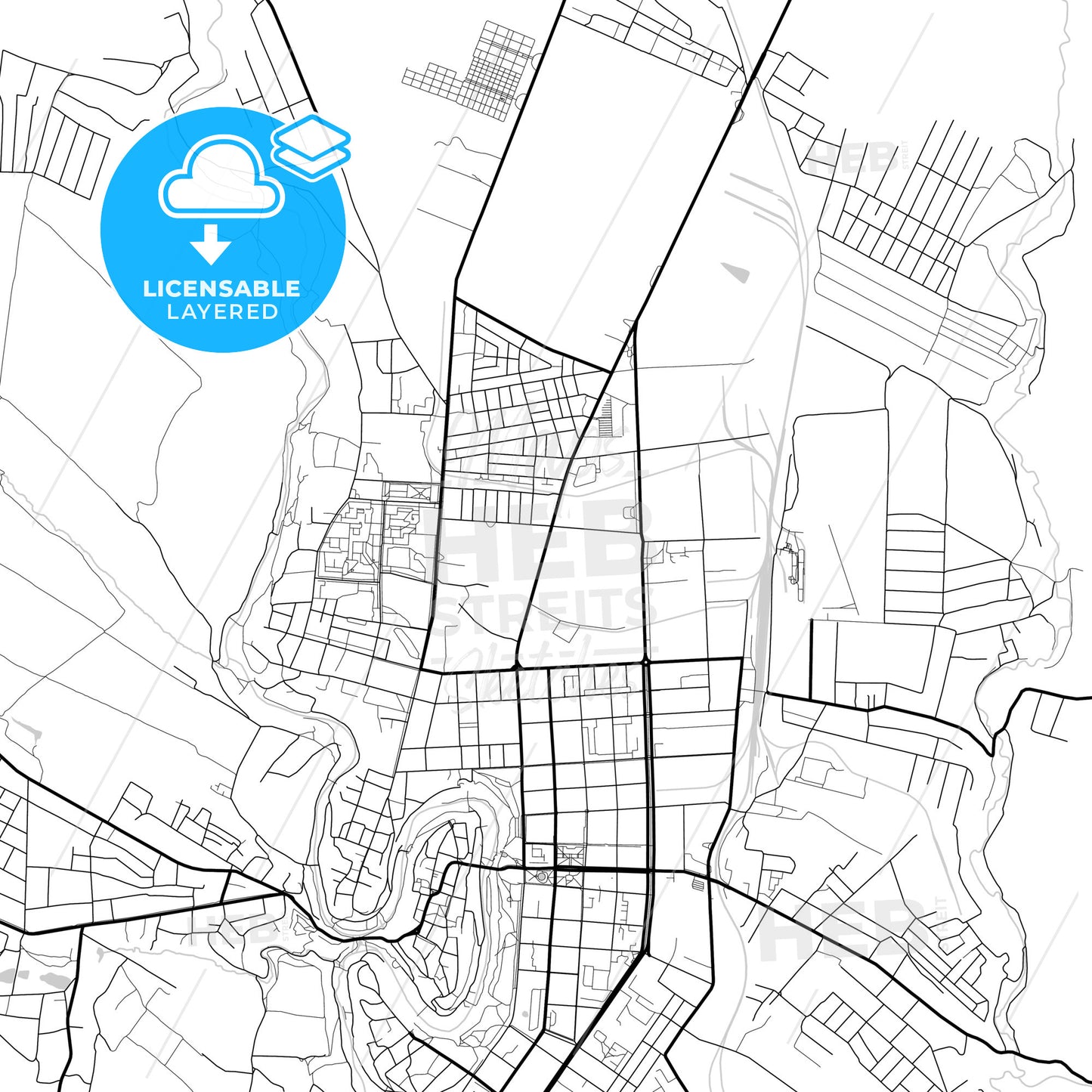 Layered PDF map of Kamianets-Podilskyi, Khmelnytskyi Oblast, Ukraine