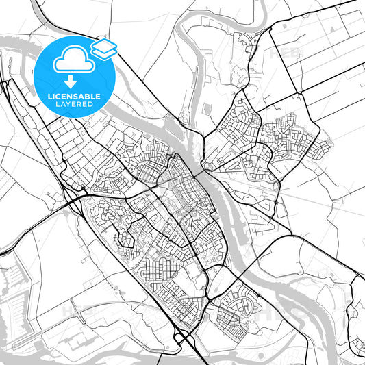 Layered PDF map of Kampen, Overijssel, Netherlands