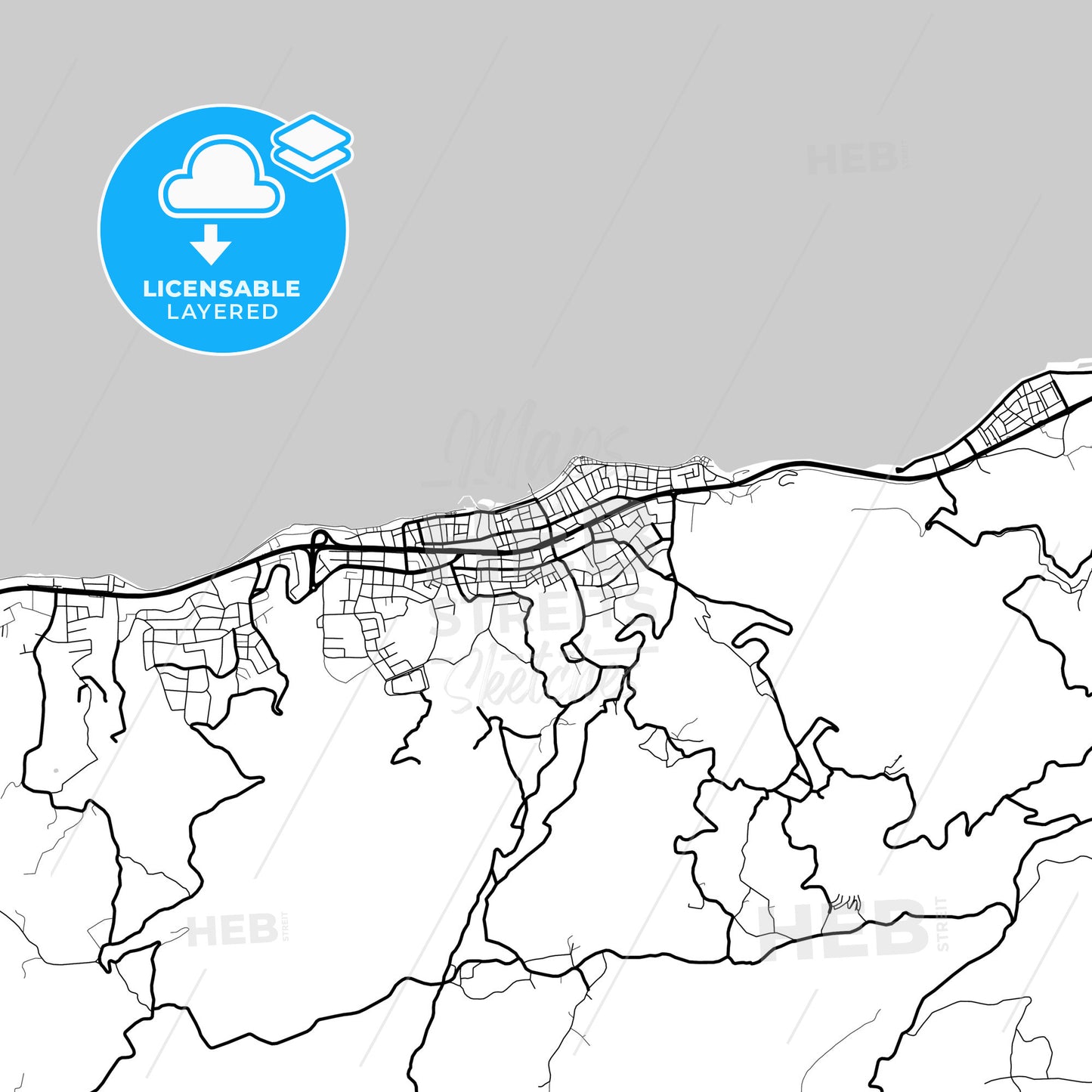 Layered PDF map of Karamürsel, Kocaeli, Turkey