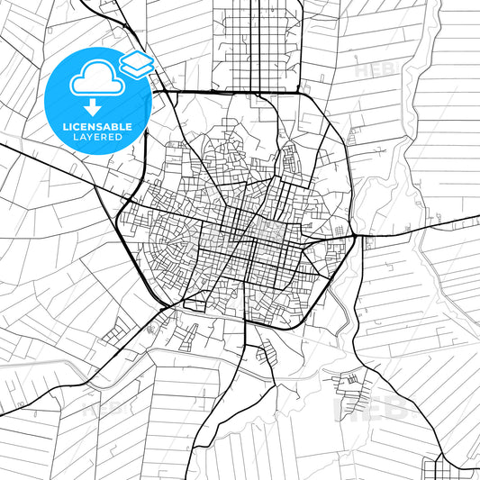 Layered PDF map of Karditsa, Thessaly, Greece