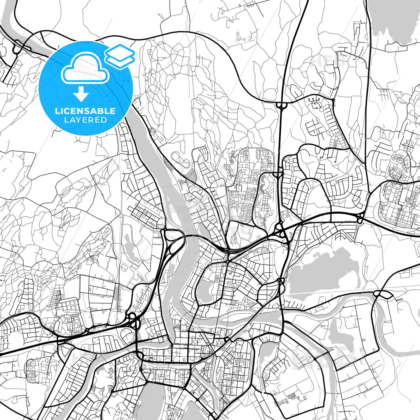 Layered PDF map of Karlstad, Sweden