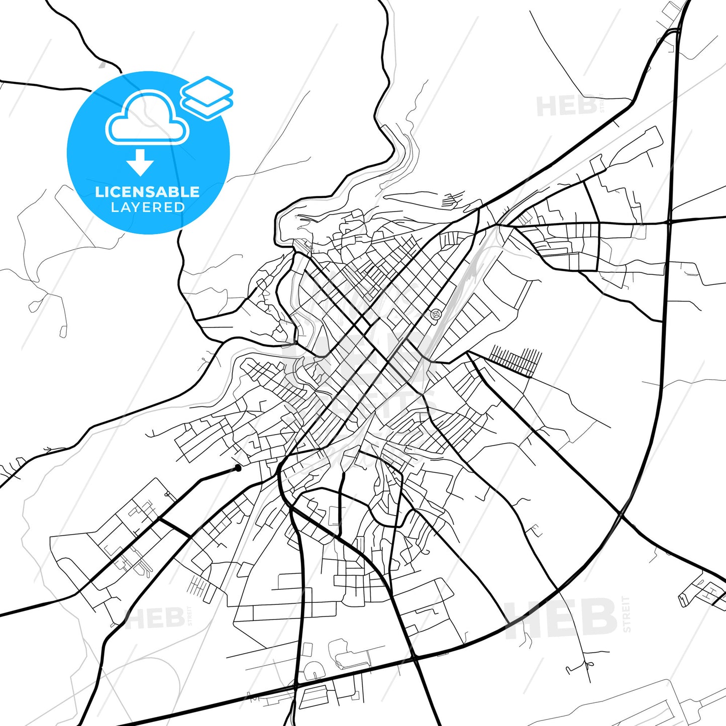 Layered PDF map of Kars, Kars, Turkey