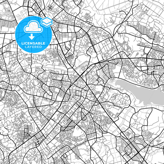 Layered PDF map of Kashiwa, Chiba, Japan