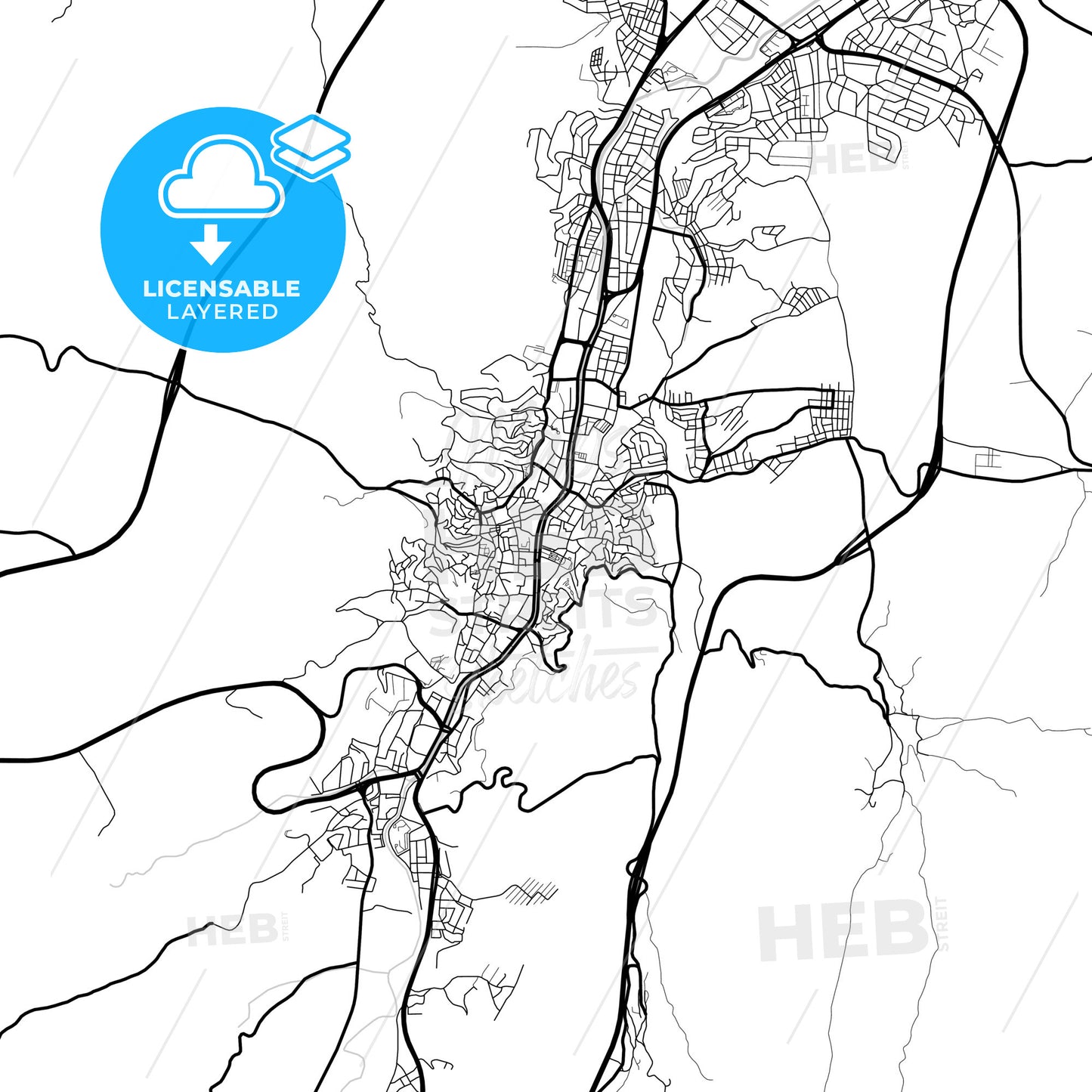 Layered PDF map of Kastamonu, Kastamonu, Turkey