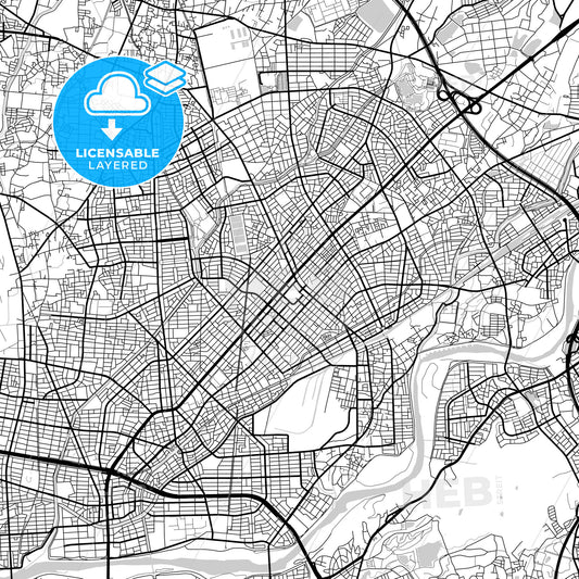 Layered PDF map of Kasugai, Aichi, Japan