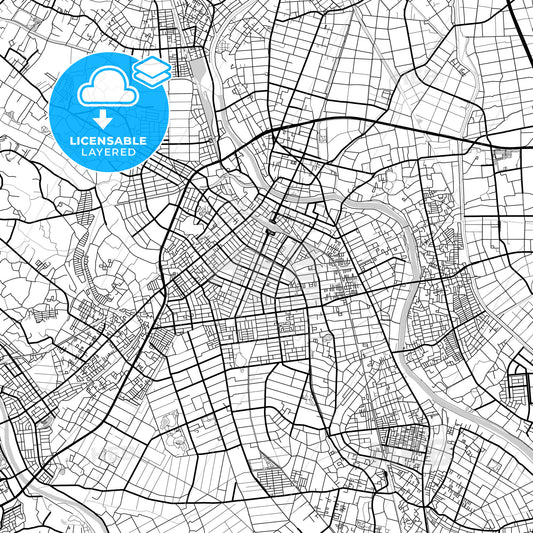 Layered PDF map of Kasukabe, Saitama, Japan