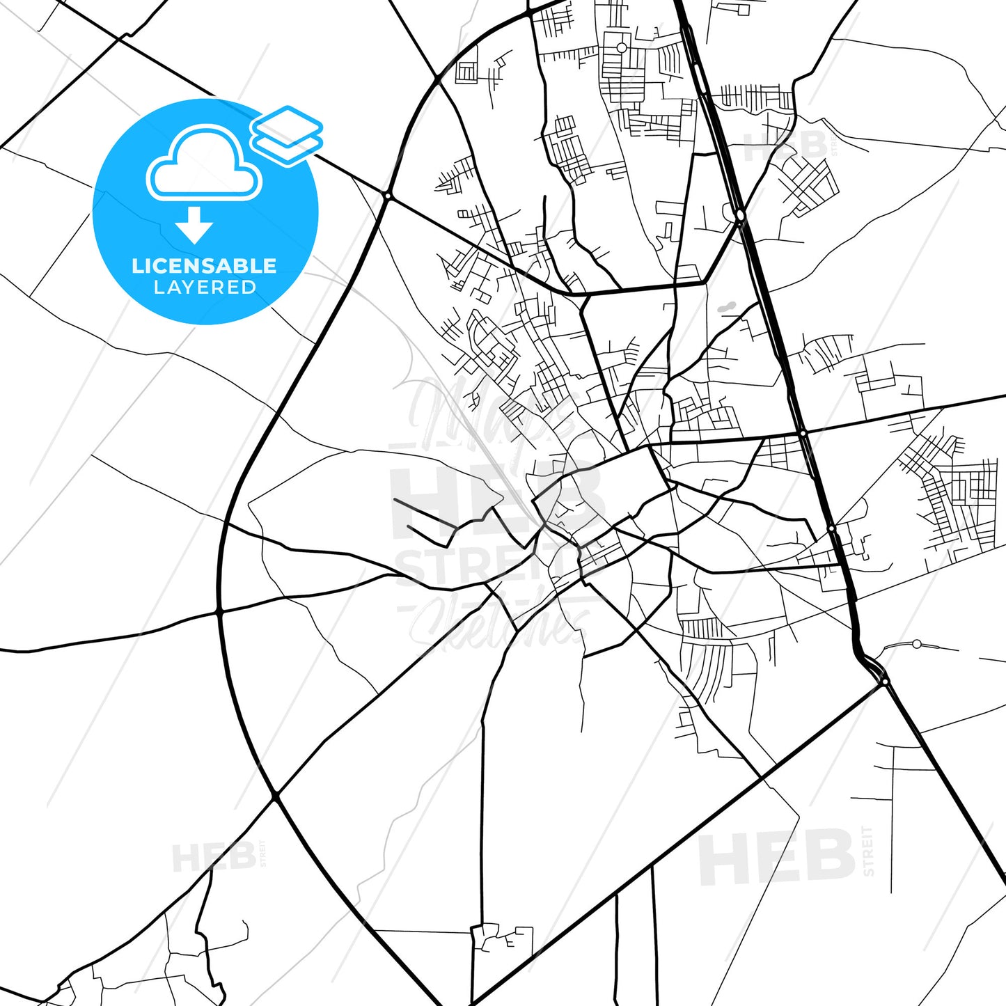 Layered PDF map of Kasur, Punjab, Pakistan