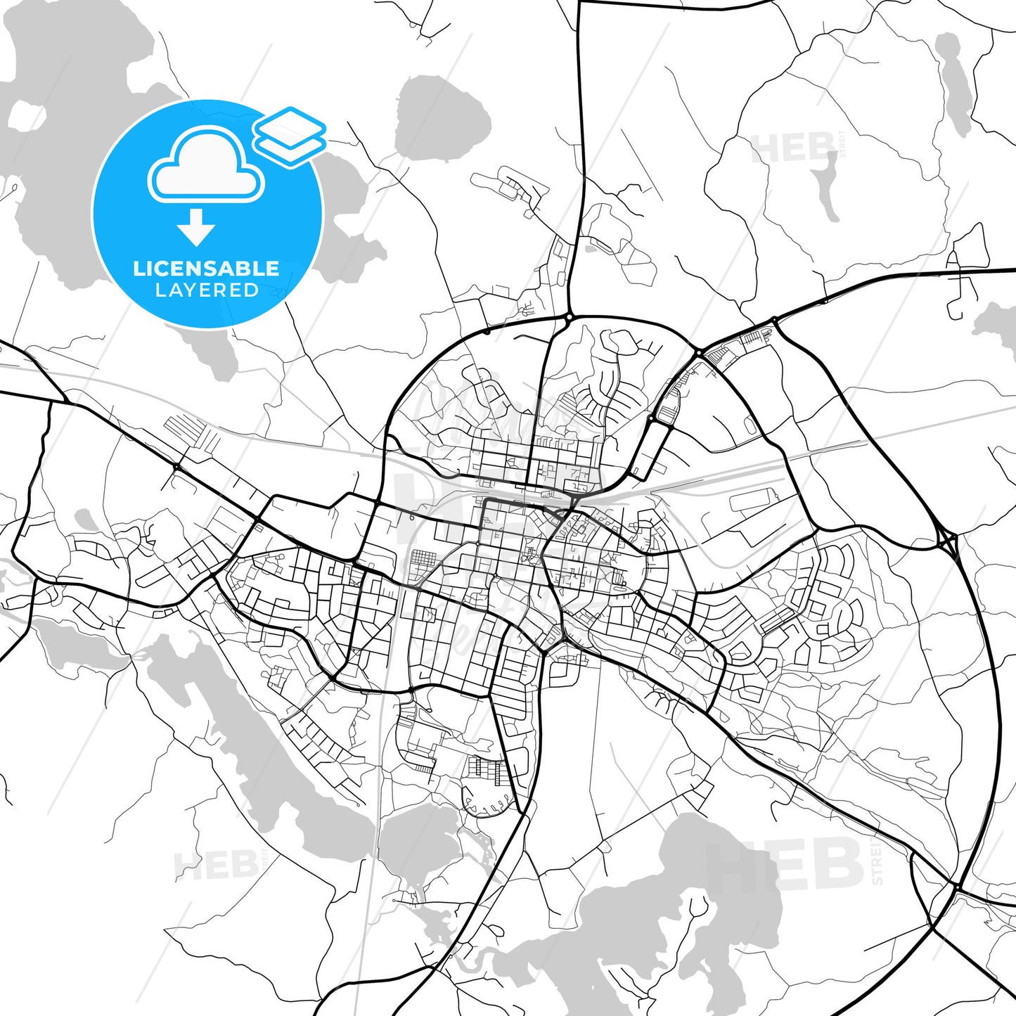 Layered PDF map of Katrineholm, Sweden