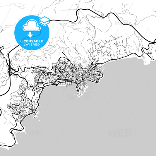 Layered PDF map of Kavala, Eastern Macedonia and Thrace, Greece