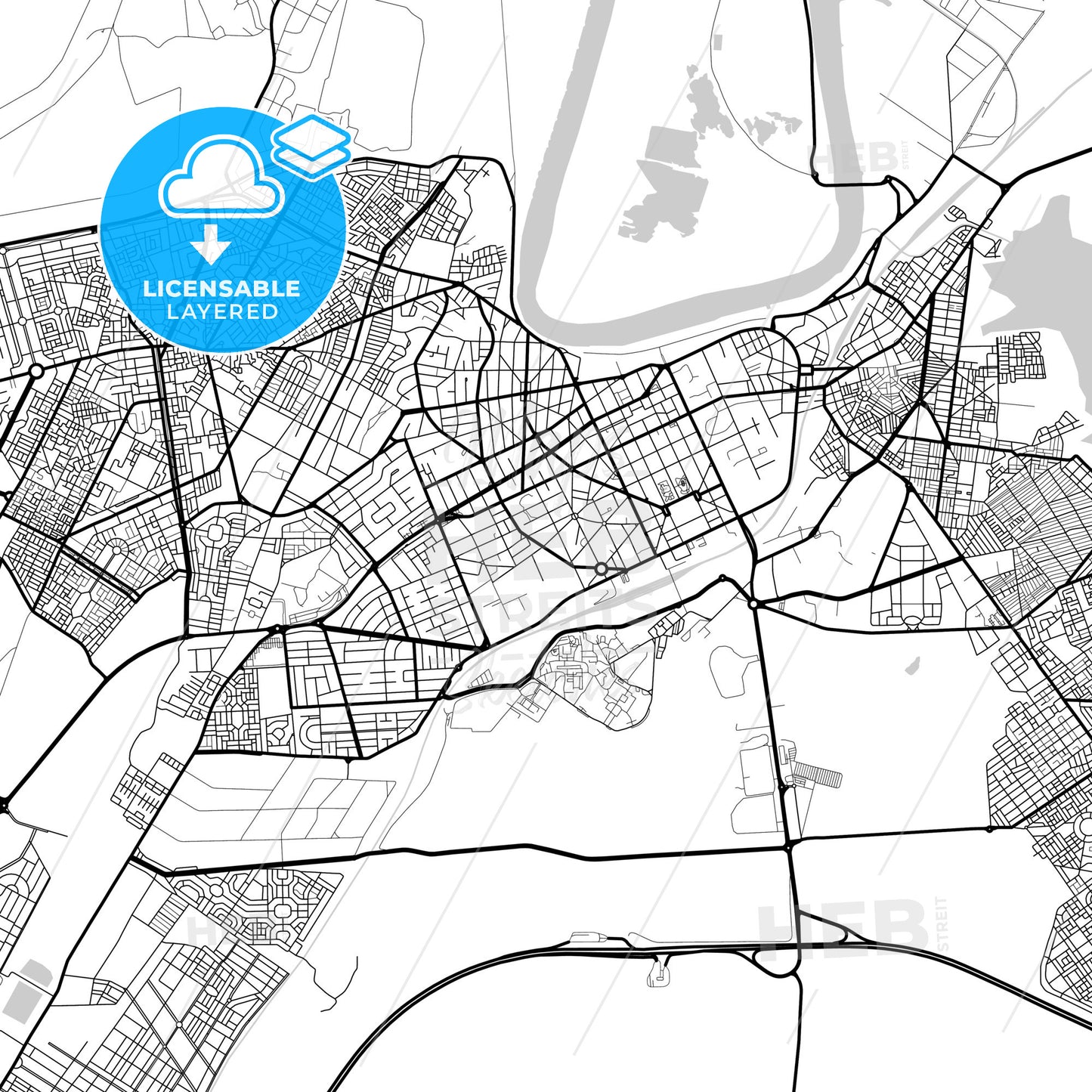 Layered PDF map of Kenitra, Morocco