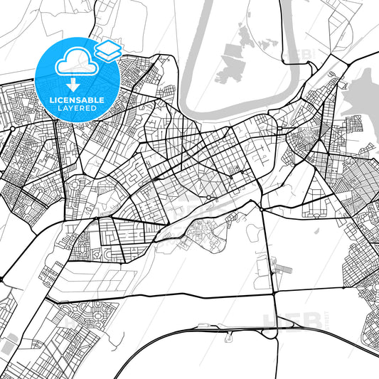 Layered PDF map of Kenitra, Morocco