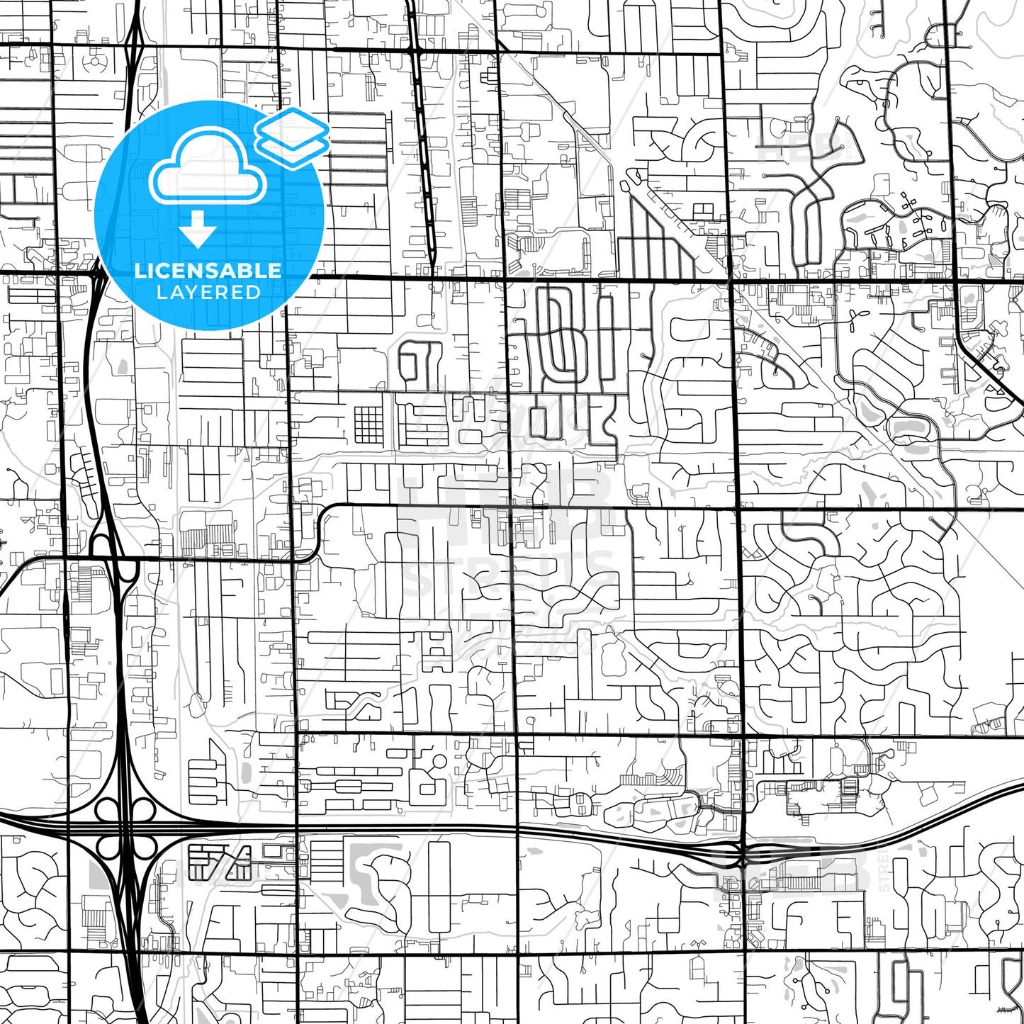 Layered PDF map of Kentwood, Michigan, United States