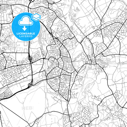 Layered PDF map of Kerkrade, Limburg, Netherlands