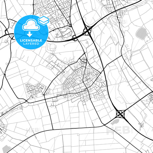 Layered PDF map of Kerpen, North Rhine-Westphalia, Germany