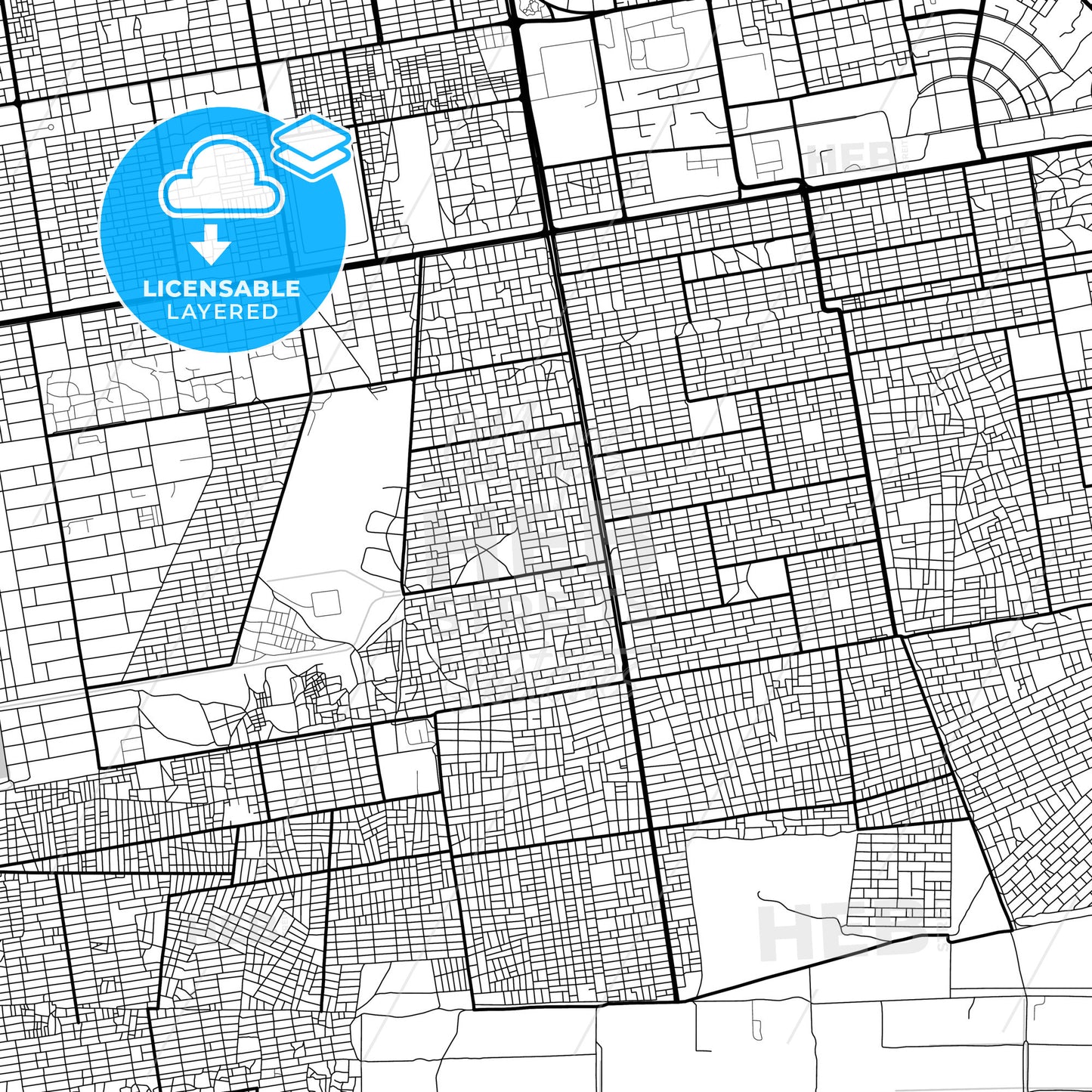 Layered PDF map of Khartoum, Sudan