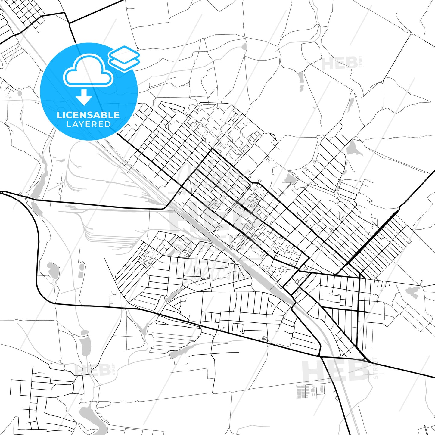 Layered PDF map of Khartsyzk, Donetsk Oblast, Ukraine