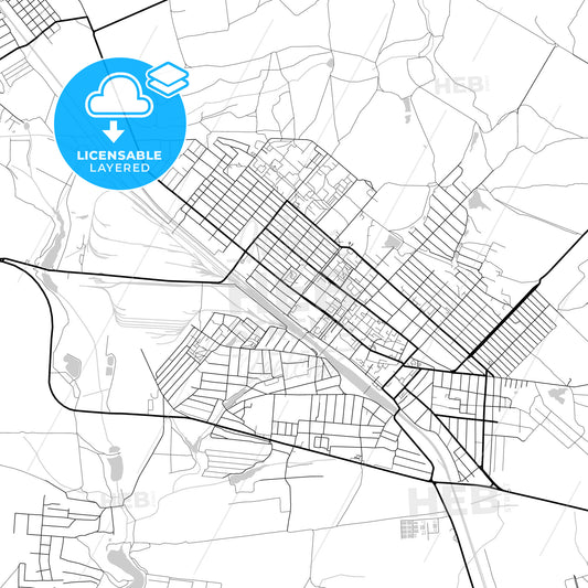 Layered PDF map of Khartsyzk, Donetsk Oblast, Ukraine