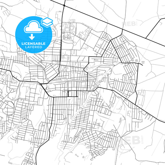 Layered PDF map of Khrustalnyi, Luhansk Oblast, Ukraine