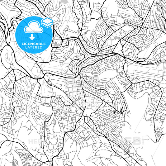 Layered PDF map of Kigali, Rwanda