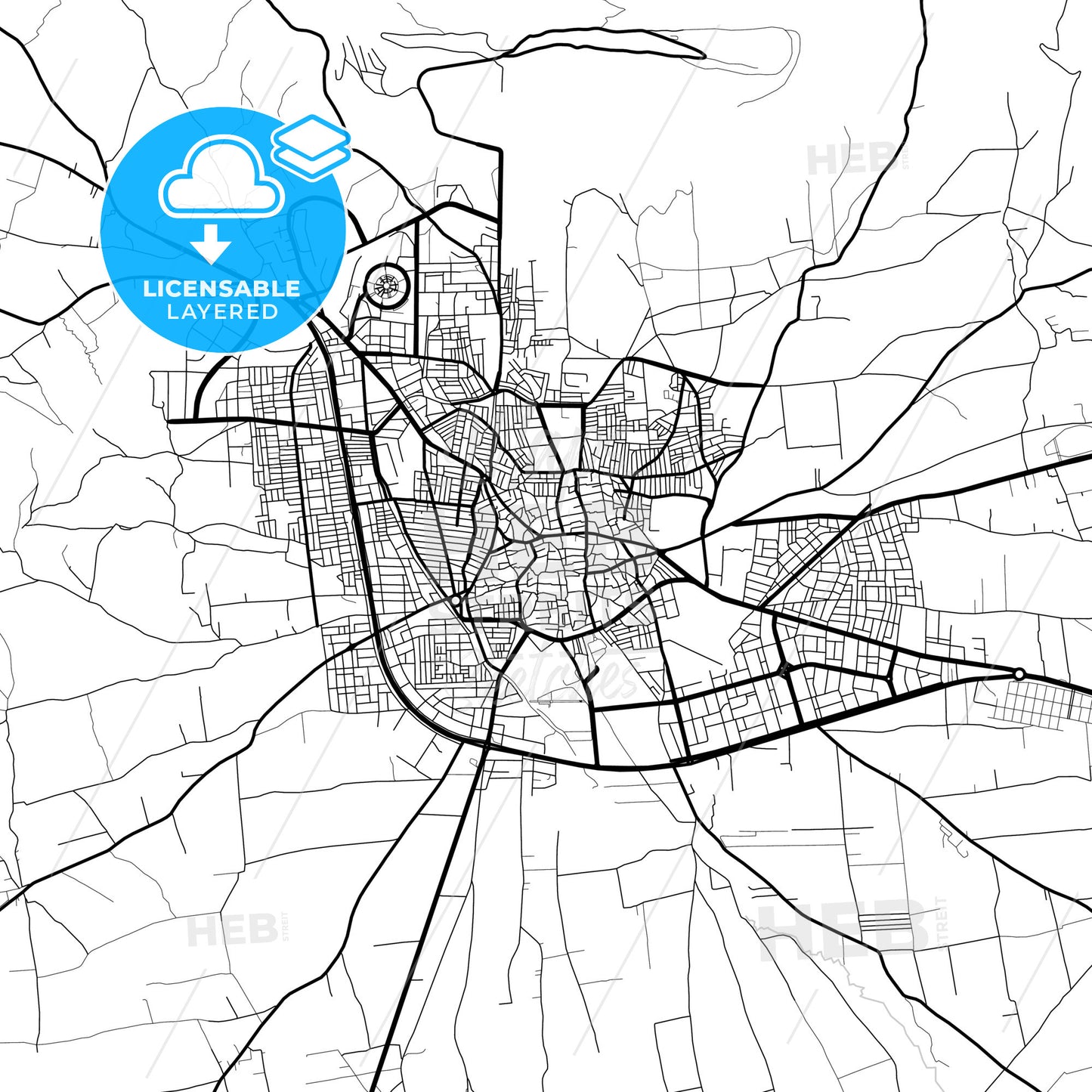 Layered PDF map of Kilis, Kilis, Turkey