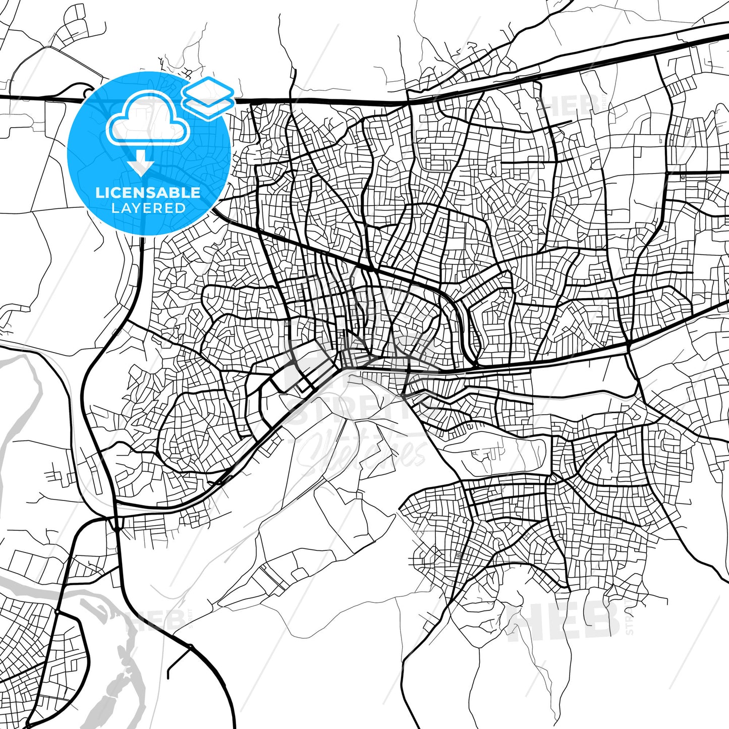 Layered PDF map of Kırıkkale, Kırıkkale, Turkey