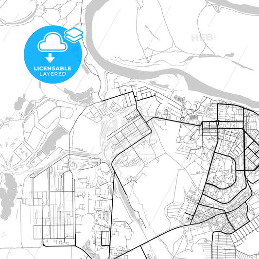 Layered PDF map of Kirovo-Chepetsk, Kirov Oblast, Russia