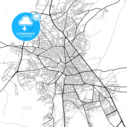 Layered PDF map of Kırşehir, Kırşehir, Turkey