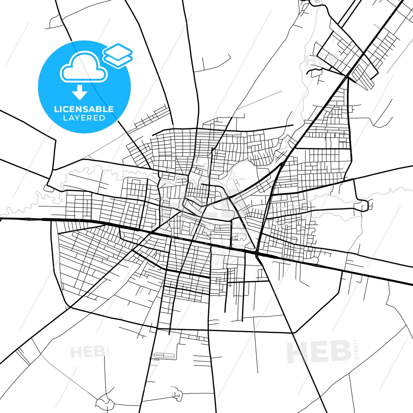 Layered PDF map of Kızıltepe, Mardin, Turkey