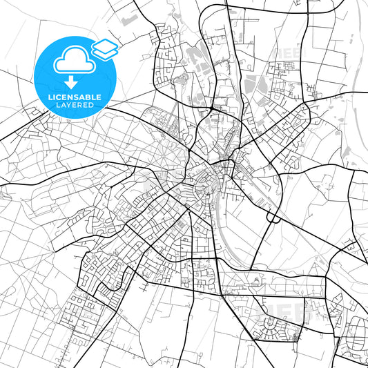 Layered PDF map of Kleve, North Rhine-Westphalia, Germany