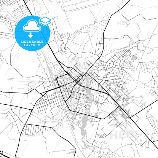 Layered PDF map of Klin, Moscow Oblast, Russia