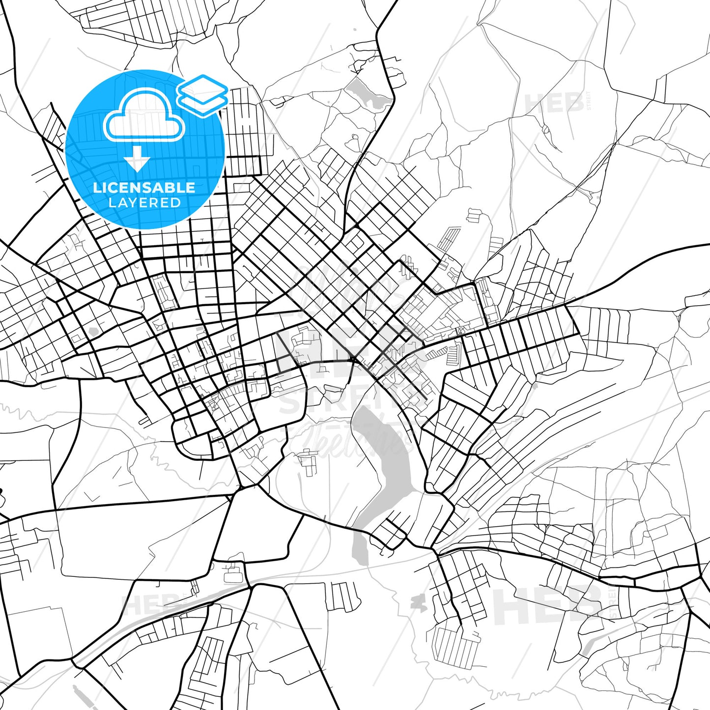 Layered PDF map of Klintsy, Bryansk Oblast, Russia