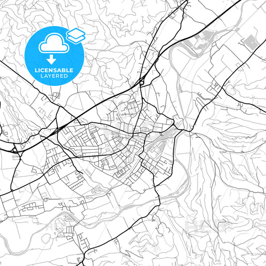 Layered PDF map of Knittelfeld, Styria, Austria