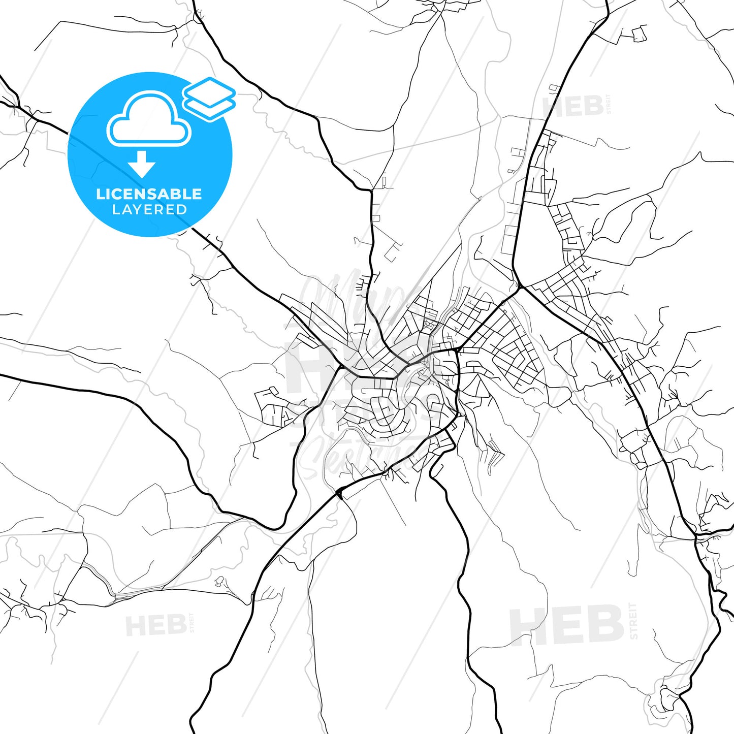 Layered PDF map of Knjaževac, Zaječar, Serbia