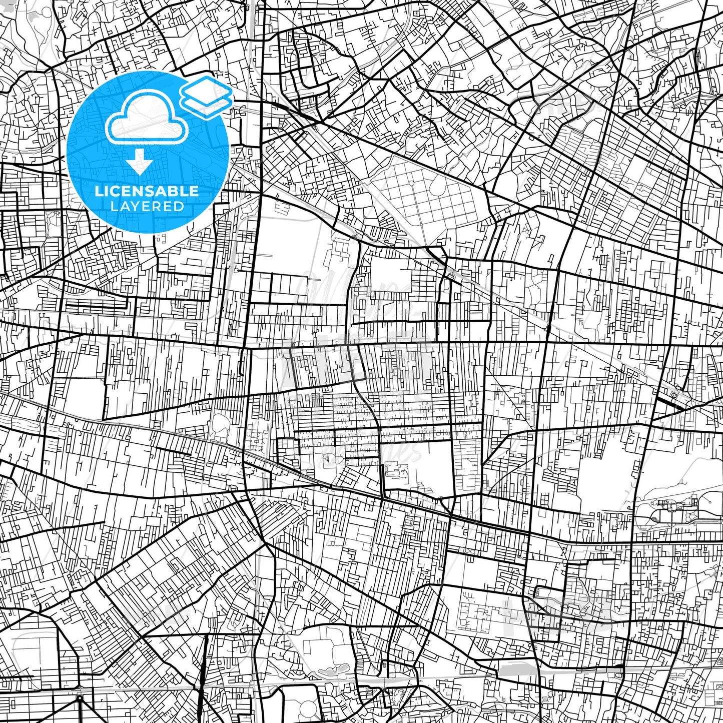 Layered PDF map of Kodaira, Tokyo, Japan