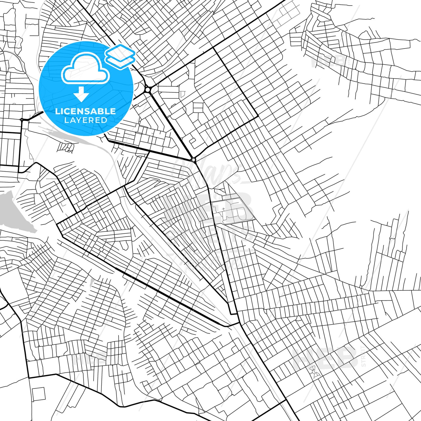 Layered PDF map of Kolwezi, DR Congo