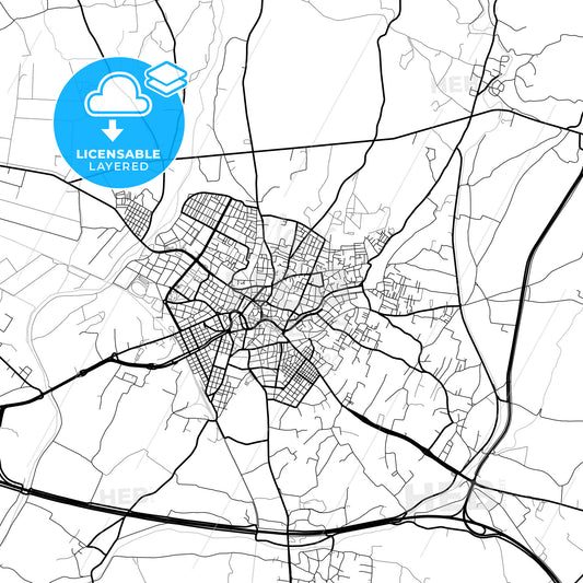 Layered PDF map of Komotini, Eastern Macedonia and Thrace, Greece