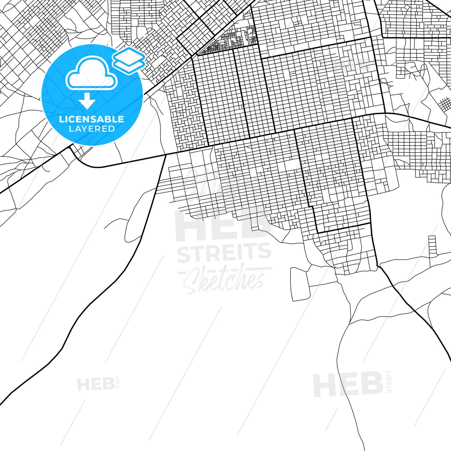 Layered PDF map of Kosti, Sudan