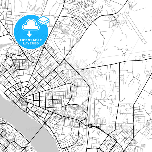 Layered PDF map of Kostroma, Kostroma Oblast, Russia