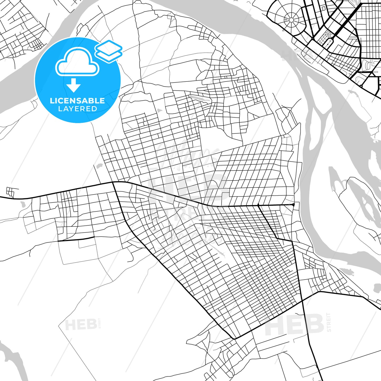 Layered PDF map of Kousseri, Cameroon