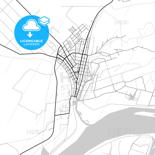 Layered PDF map of Kovin, South Banat, Serbia