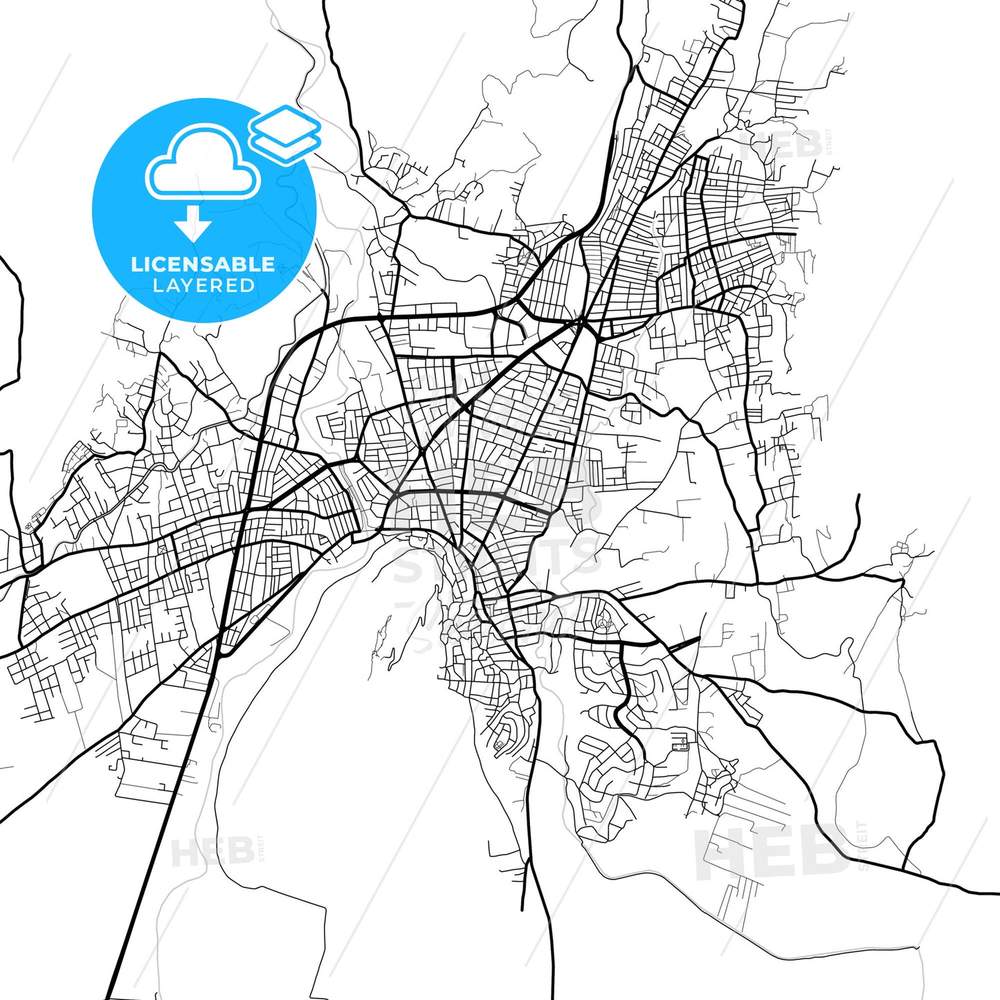 Layered PDF map of Kozan, Adana, Turkey