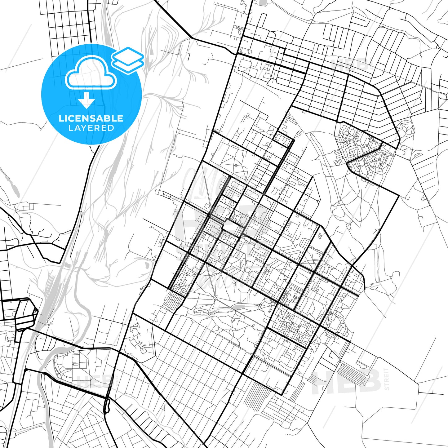 Layered PDF map of Kramatorsk, Donetsk Oblast, Ukraine