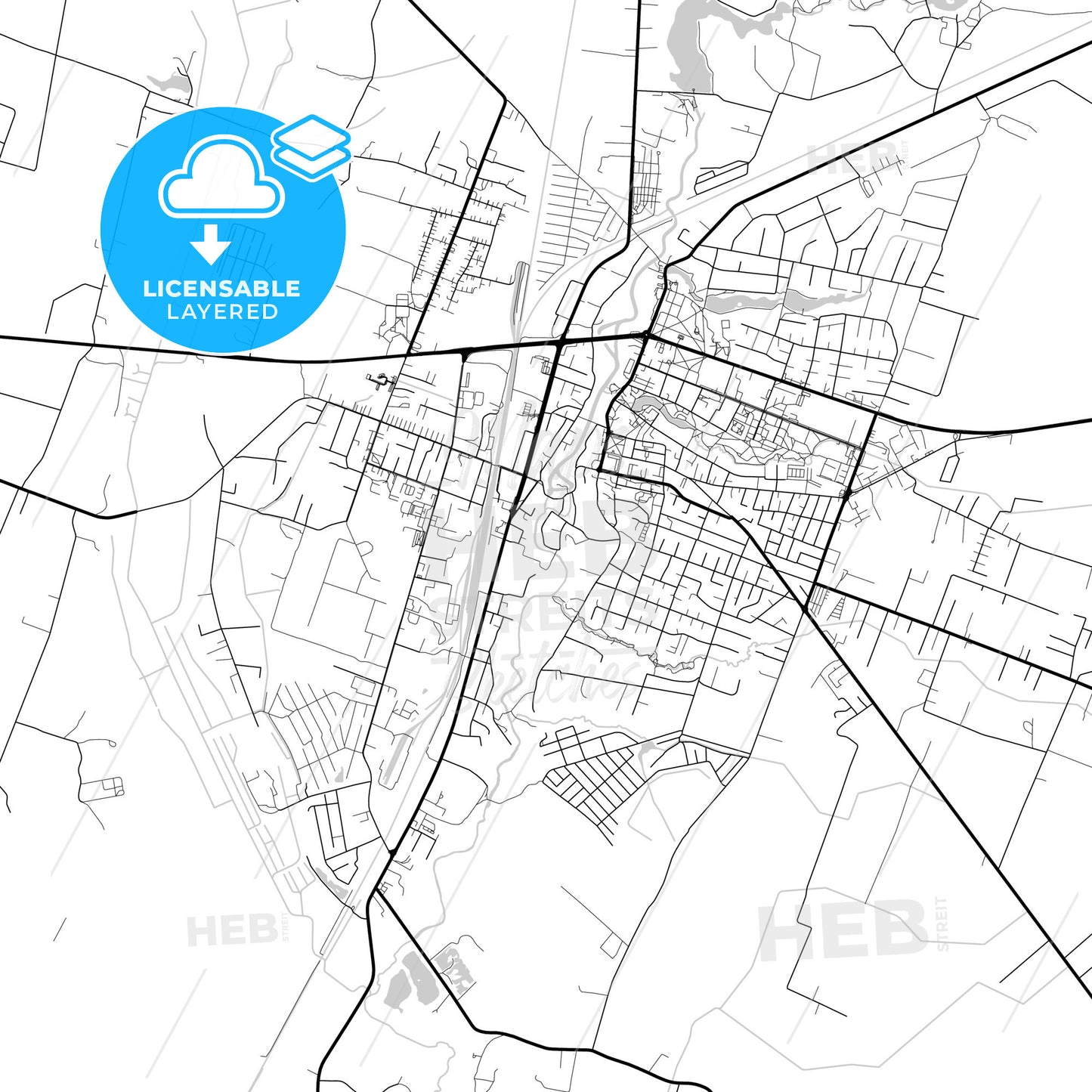 Layered PDF map of Kretinga, Klaipėda County, Lithuania