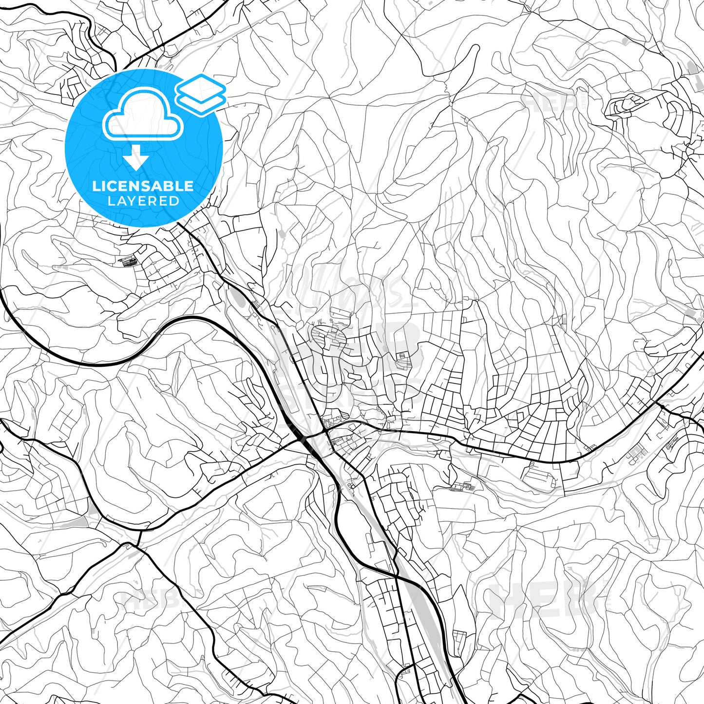 Layered PDF map of Kreuztal, North Rhine-Westphalia, Germany