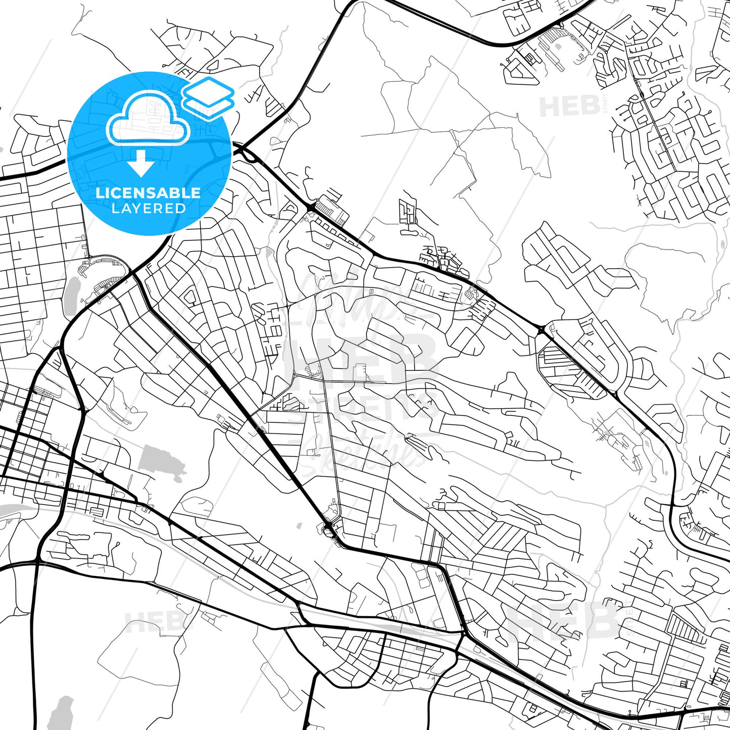 Layered PDF map of Krugersdorp, South Africa