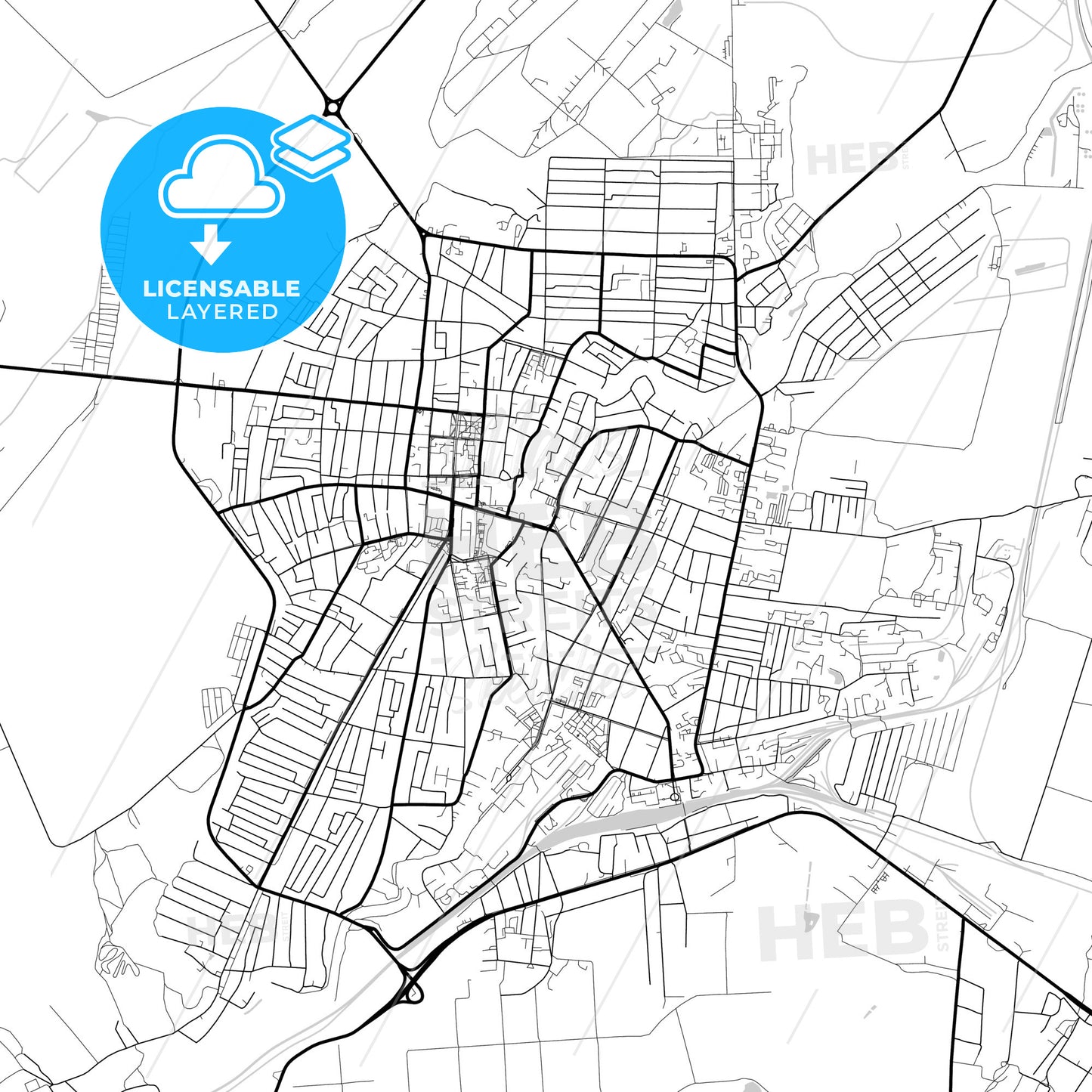 Layered PDF map of Krymsk, Krasnodar Krai, Russia