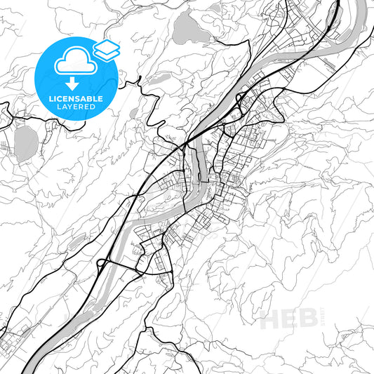 Layered PDF map of Kufstein, Tyrol, Austria