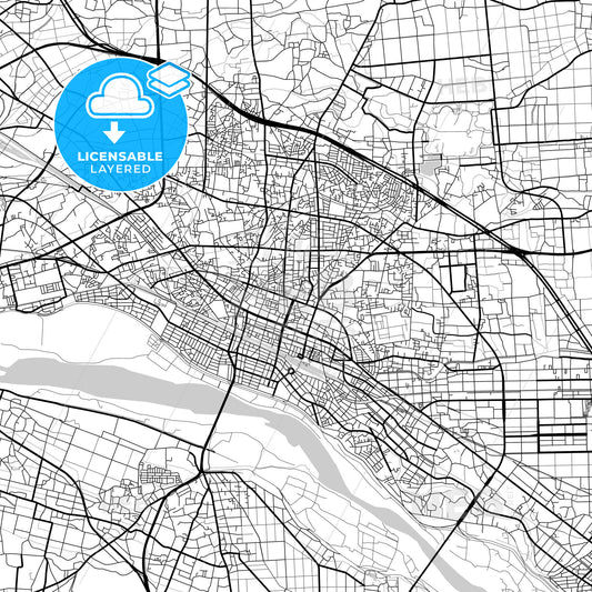 Layered PDF map of Kumagaya, Saitama, Japan