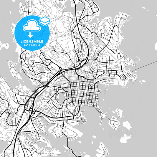 Layered PDF map of Kuopio, Finland